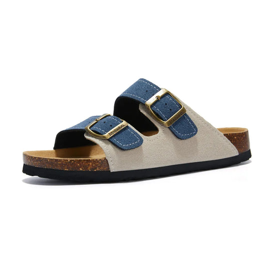Sandalia de ante Maibulun - Crema y Azul
