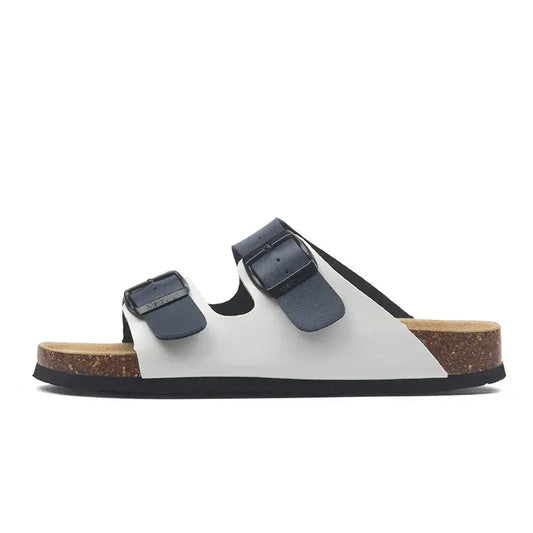 Sandalia Maibulun de Cuero - Blanco y azul